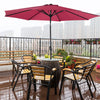 3m Outdoor Patio Parasol Garden Umbrella Crank Tilt Sun Shade Canopy with Base