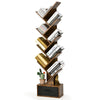 10 Tiers Bookshelf Display Bookcase Tree Shaped Storage Rack Shelves with Drawer