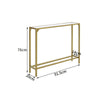 2-Tier Console Table Glass Hall Desk Side End Table W/ Bottom Shelf Gold Frame