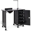 Manicure Nail Table Nail Technician Desk with Electric Downdraft Vent and Lamp