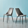 2 pcs Grey Velvet Dining Chairs Kitchen Dining room Restaurant Chair New Design