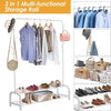 Heavy Duty Clothes Rail Metal Garment Hanging Stand Shoe Rack Home Storage Shelf