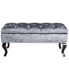 Crushed Velvet Ottoman Storage Bench Stool Chair Bedding Blanket Toy Chest Trunk
