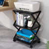 3-tier Rolling Printer Stand X-Shaped Storage Utility Cart Home Office Organizer
