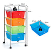 4-Drawer Mobile Storage Trolley Cart w/4 Removable Plastic Drawer Large Capacity