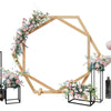 UK Stunning Double-Hexagon Wooden Wedding Arch Backdrop Stand Archway Arbor Boho