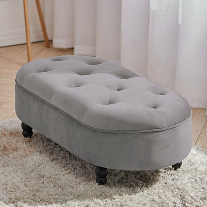 Large Chesterfield Footstool Sofa Ottoman Pouffe Stool Bench Chair Window Seat