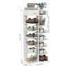 Double Row 7 Tier Shoe Storage Cabinet Wooden Boots Stand Racks Organizers Unit