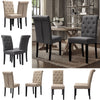 Linen Fabric Scroll High Back Kitchen Dining Room Chairs Upholstered Furnitures