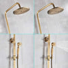 Antique Brass Shower Set Bathroom Mixer Tap 8"Round Head Top Spray W/Shower Hand