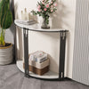 Console Table 2 Tier Half Moon Sofa Couch Narrow Entryway Table with Storage