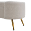 100cm Rectangular Ottoman Footstool Velvet Upholstered Stool w/Golden Metal Legs