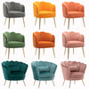 Upholstered Oyster Petaled Armchair Shell Tub Chair Sofa Fireside Leisure Velvet