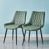 2x Dining Chairs Velvet Faux Leather Seat Dining Room Restaurant Chair Modern