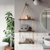 3 Tiers Wooden Hanging Rope Shelf Wall Mounted Floating Shelf Storage Rustic