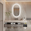 Oval Dimmable LED Backlit Bathroom Mirror Energy Saving Defog Wall Vanity Mirror