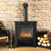Electric Fireplace Heater 6 LED Flame Effect Burner Log Chimney Decor Stove Heat
