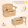 3-in-1 Kids Table and Chair Set Children Activity Bench Wooden Toy Storage Box