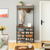 Coat Rack Stand Hall Tree w/ 5 -tier Shoe Storage Rack Large Hall Stand