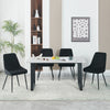 150cm Dining Table Set and 4 PU Leather Chairs Kitchen Marble Effect Grey Table
