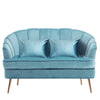2 Seater Sofa Loveseat Chair Upholstered Velvet Fabric Armchair Shell Wing Back