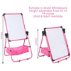 Pink Double-sided Easel Magnetic Drawing Board Whiteboard & Chalkboard For Kids