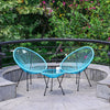 Three-Piece Rattan Garden Furniture 2 Seat Bistro Table Chair Outdoor Patio Set