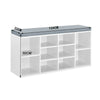 White Shoe Storage Bench Cabinet Ottoman Padded Seat Organizer Shelves Adjusting