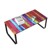 Rainbow Glass Coffee Table Metal Leg Side End Side Table Living Room Rectangle