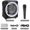 8" Portable Bluetooth Karaoke Machine LED Rechargeable Speaker w/Mic Kids Adults