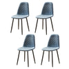 Velvet Dining Chairs Padded Seat Metal Legs High Back Living Home Office BN Blue