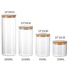 4PC Glass Storage Jars with Bamboo Lids Modern Kitchen Food Storage Airtight UK