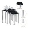 Nest of 3 Tempered Glass Nested Tables Side End Lamp Sofa Tables Living Room