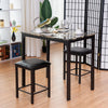 3PCS High Table & Chair Set Bar Kitchen Dining Breakfast Furniture Padded Stools