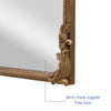 Large Vintage Full Length Golden Wood Framed Ornate Leaner Wall Hanging Mirror