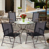 Set of 2 Patio Folding Chairs w/ Armrests Portable Dining Chairs for Outdoor