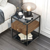 Modern Tempered Glass Bedside Table Storage Drawer Nightstand Cabinet Home Offic