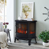 Free Standing Electric Fireplace LED Flame Fire Heater Retro Design Stove 1800W