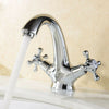 Traditional Bathroom Mono Tap Basin Sink Mixer Twin Cross Head Chrome