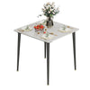 Industrial Dining Table Marble Effect Top Kitchen Eating Table 4 Seater Home