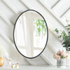 Black Oval Wall Mounted Mirror Bathroom Bedroom Makeup Dressing Mirror Golden UK