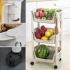 3/4 Tier Kitchen Cart Trolley Vegetable Fruit Food Storage Basket Rack w/ Wheels