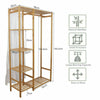 6 Tier Bamboo Garment Rack Storage Shelves Clothes Hanging Wardrobe Closet Stand