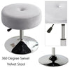 Velvet Round Gas Lift Barstool Swivel Dining Stool Makeup Chair Padded Footstool