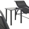 3pcs Ergonomic Sun Lounger Set Garden Poolside Recliner Deck Chair w/ Side Table