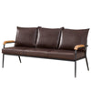 Modern 3-Seater Faux Leather Sofa Armchair Black/Cream/Brown Couches Living Room