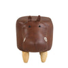 Brown Faux Leather Hippo Footstool Animal FootStool Ottomans Child Toy Gift Home