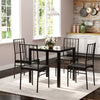 Glass Dining Table and 4 Chairs Set PU Leather Furniture Office Kitchen Modern