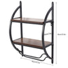 2 Tier Bathroom Floating Shelves Wood Wall Mounted Shelf Display Rack Storage