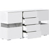 Modern LED Sideboard Display Cabinet with Drawers TV Stand Unit High Gloss QZ
